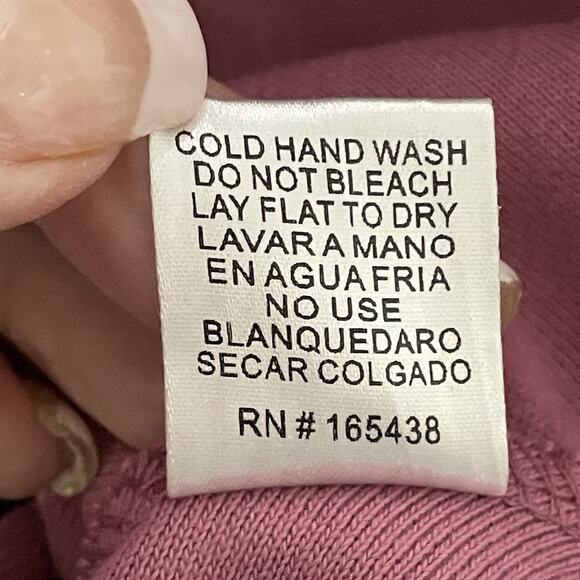 Aemi + Co DOVE HOODED PULLOVER Women’s Size S Rose Pink Mixed Media Half Snap - Picture 11 of 12